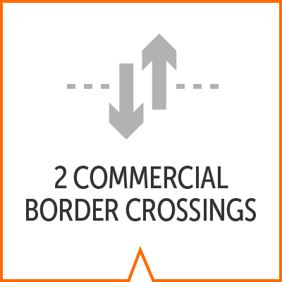 icon reads 2 commercial border crossings