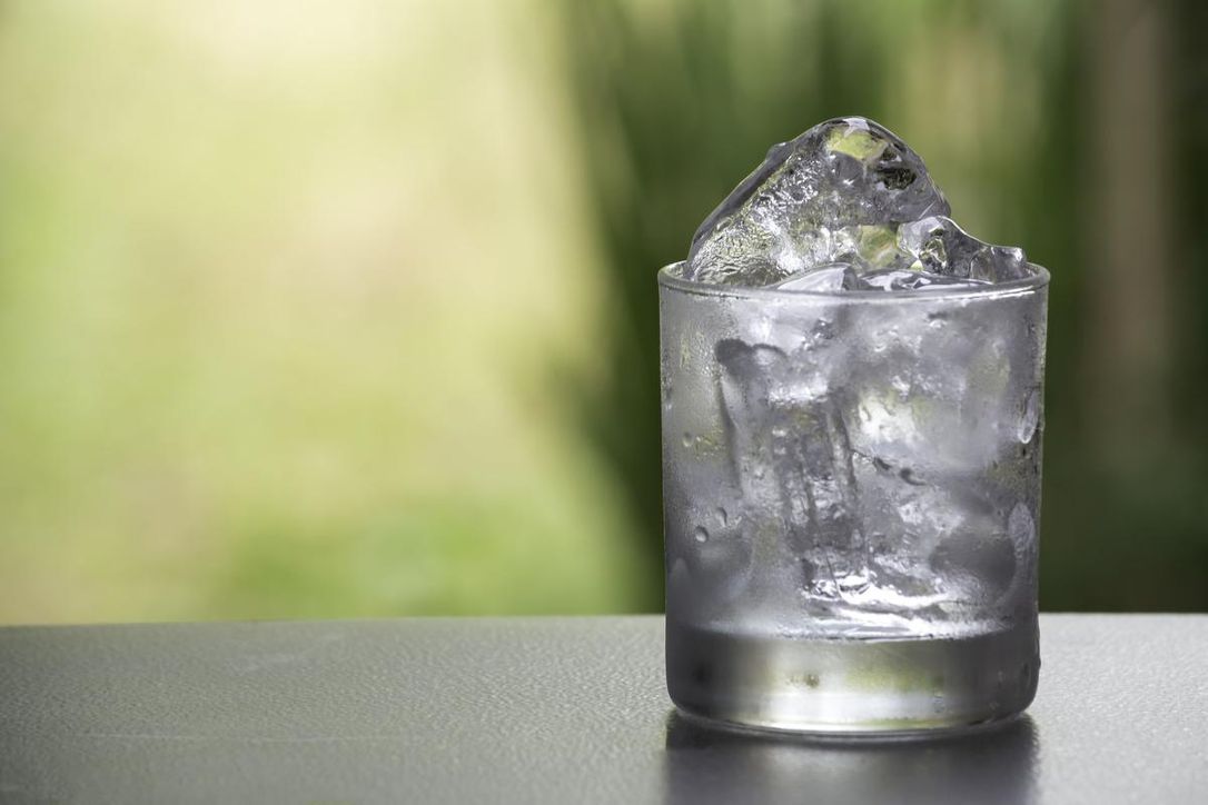 image of a glass with ice