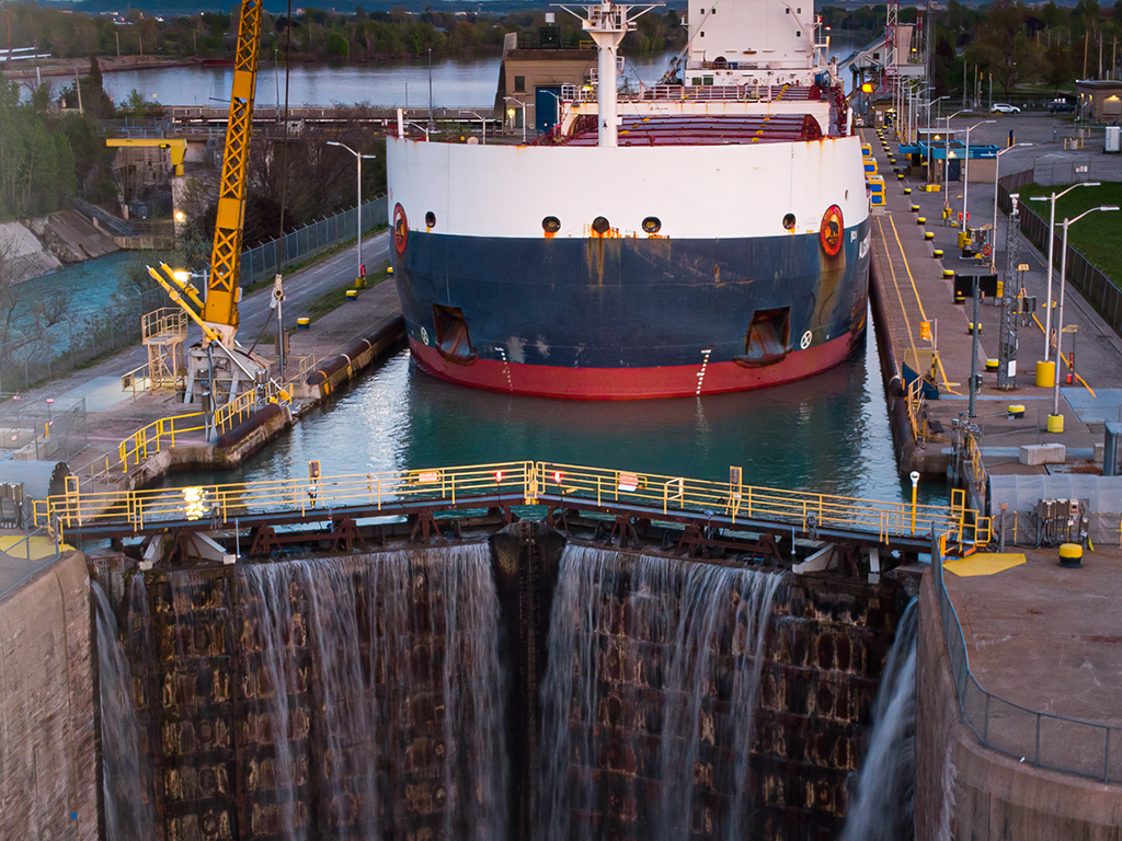 a ship on the welland canal