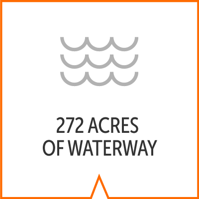 icon reads 272 acres of waterway