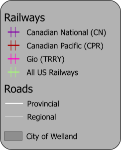 Welland Railway Map Legend